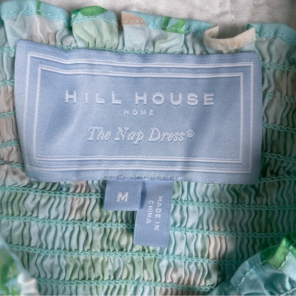 Hill House Athena Nap Dress Mini Puff Sleeve in Blue Roses Size M - Picture 7 of 14